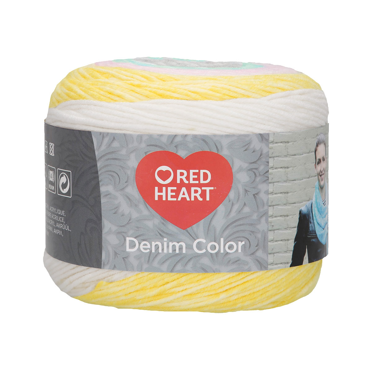 Пряжа Red Heart Denim color 150г 340м 100 акрил 00003 пастель 3 мотка 1259₽