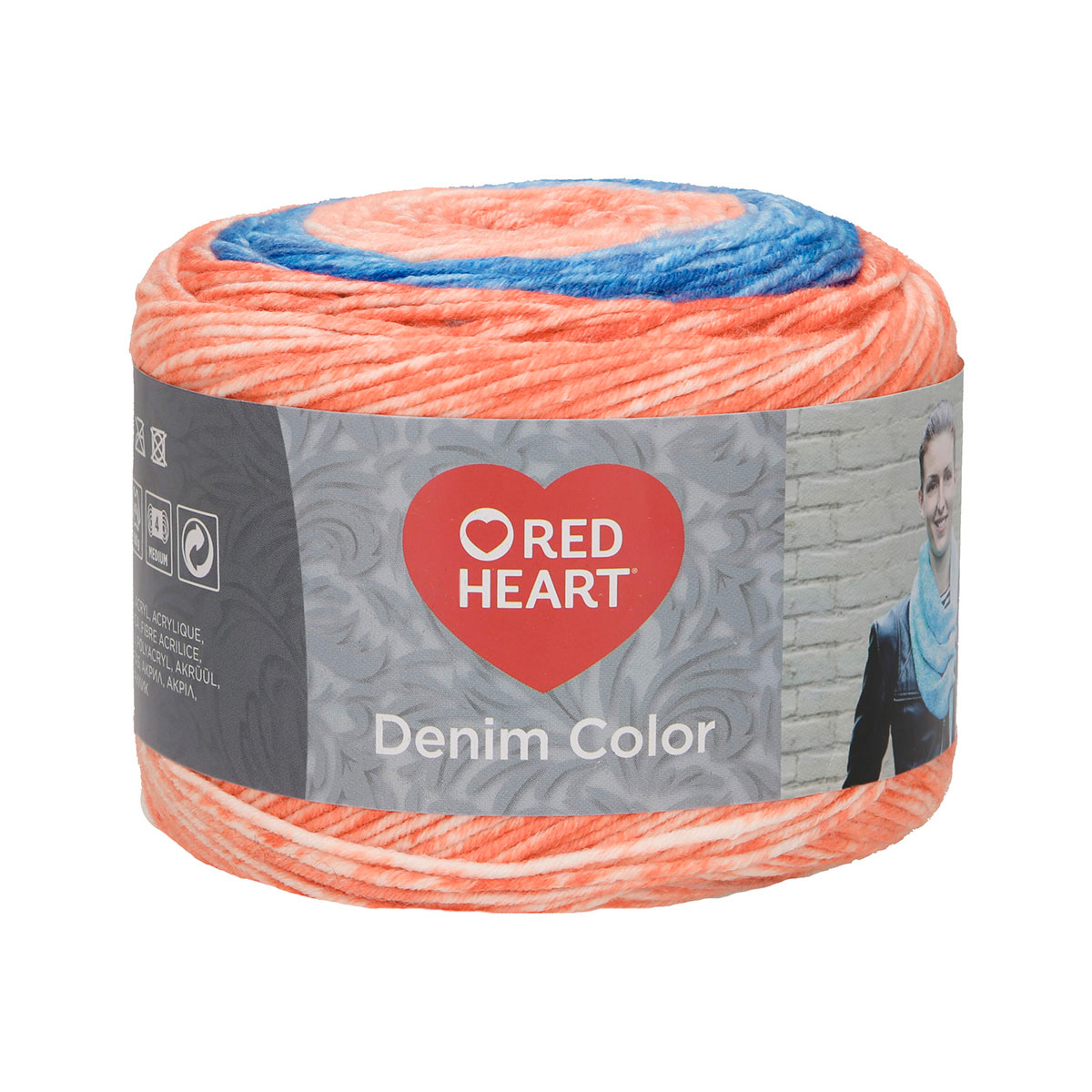 Пряжа Red Heart Denim color 150г 340м 100 акрил 00005 магнит 3 мотка 1259₽