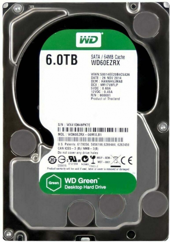 

Жесткий диск WD WD60EZRX 6 ТБ (112030), WD60EZRX