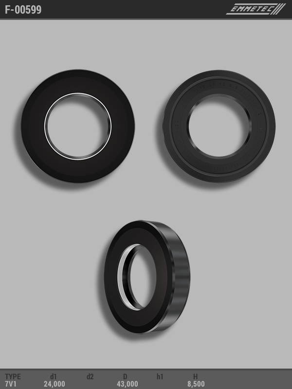 

Сальник рулевой рейки EMMETEC 24x43x8.5 (7V1) F-00599, F-00599, F00599