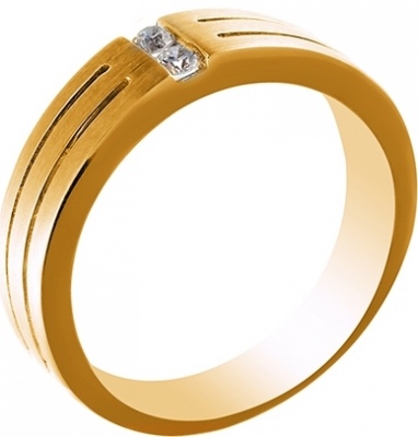 Кольцо обручальное из желтого золота р. 16,5 Джей Ви EZDR-D01984L_KO_YG, бриллиант
