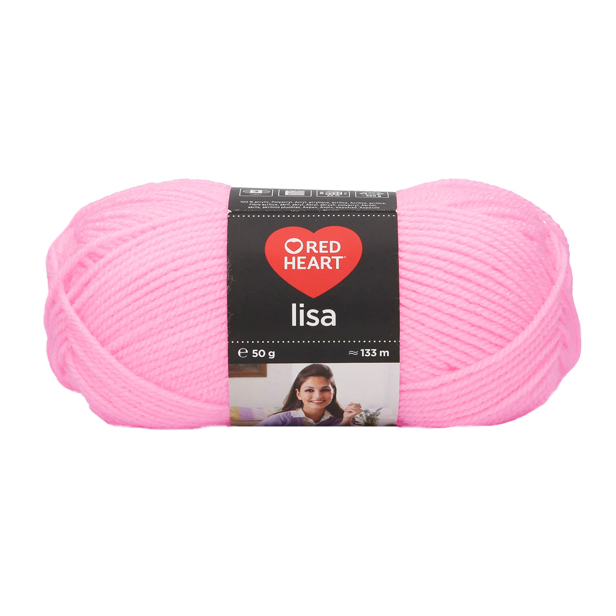Пряжа Red Heart Lisa, 50г, 133м (100% акрил) (00206 роза), 10 мотков