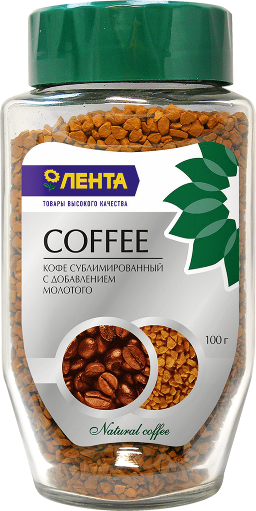 

Кофе Лента Coffee молотый в растворимом 100 г