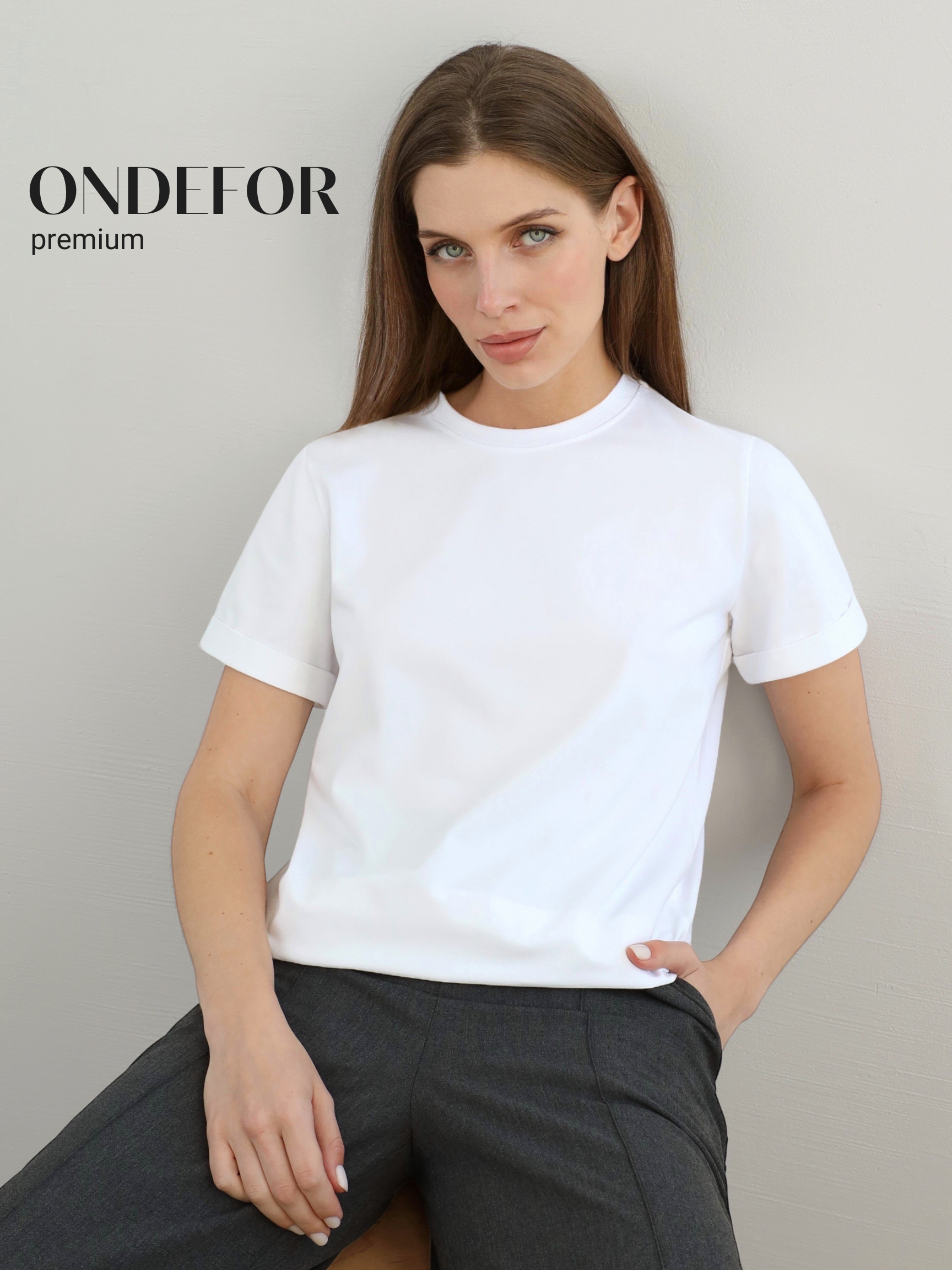 Футболка женская ONDEFOR 180893336 белая 48-50 RU