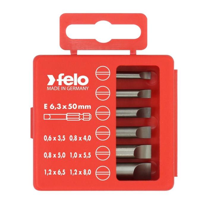 

Набор бит Felo 03091516, серия Industrial, SL 0.6-1.2, 50 мм, в кейсе, 6 шт.