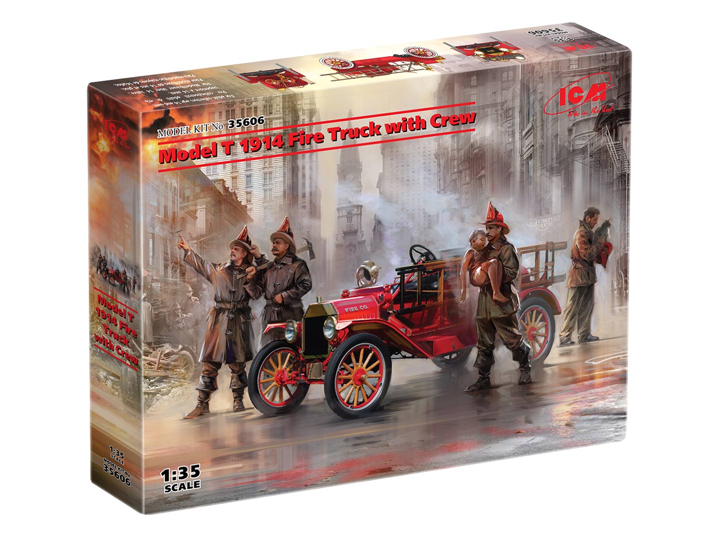 

Сборная модель ICM 1/35 Model T 1914 Fire Truck с американскими пожарными 35606