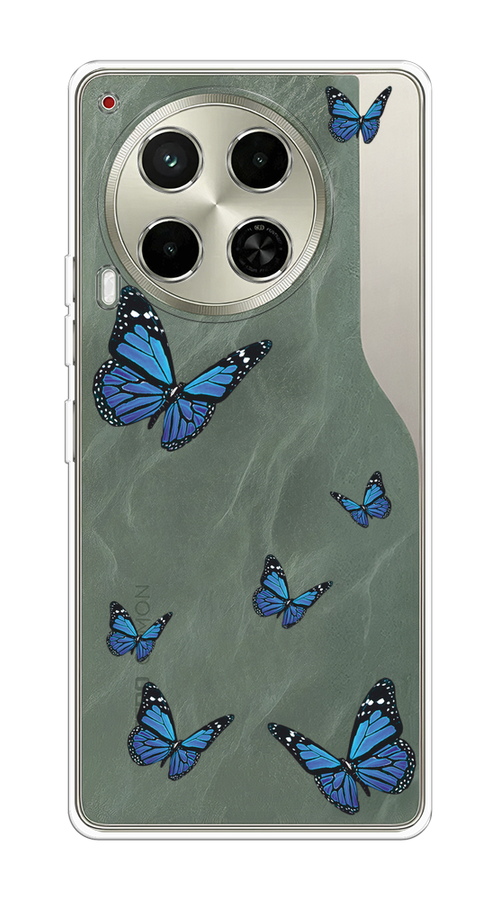 

Чехол на Tecno Camon 30 5G "Blue butterflies", Синий;черный, 305550-1