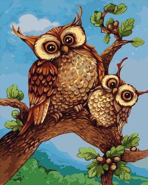 

Картина по номерам Paintboy (Premium) Совы, Совы