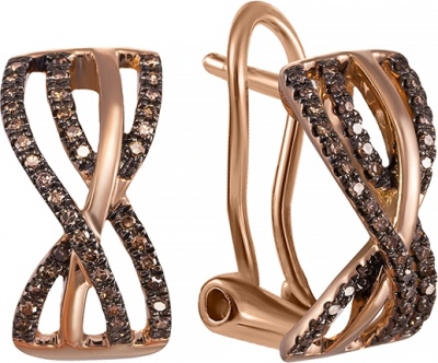 Серьги из красного золота Джей Ви E34222C_SR_DN_PINK, бриллиант