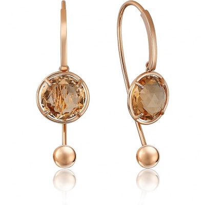 

Серьги из красного золота PLATINA jewelry 02-4414-00-206-1110-46, цитрин, 02-4414-00-206-1110-46