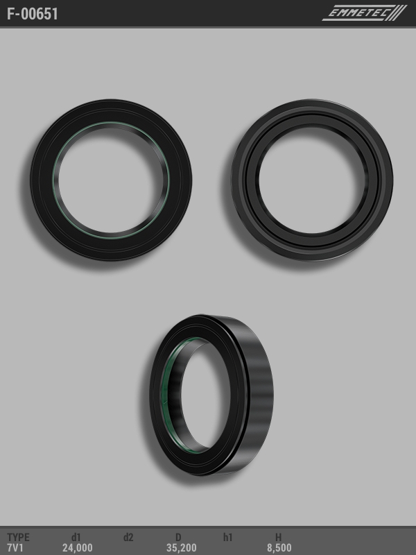 

Сальник рулевой рейки EMMETEC 24x35.2x8.5 (7V1) F-00651, F-00651, F00651