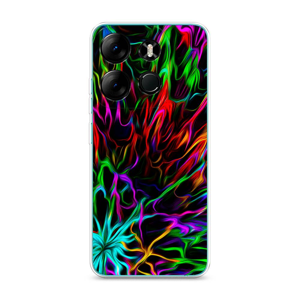 

Чехол на Tecno Pop 7 Pro "Разноцветные разводы", Голубой;зеленый;оранжевый, 303450-3