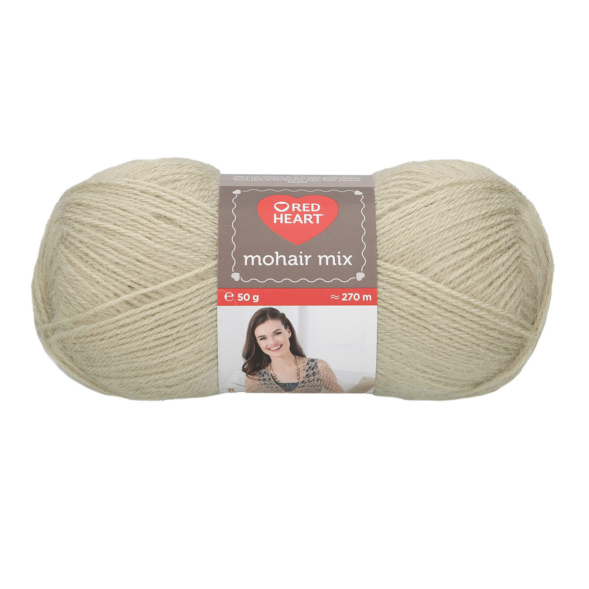 

Пряжа Red Heart Mohair Mix, 50г, 270м (мохер, шерсть, акрил) (00344 бежевый), 10 мотков, Mohair Mix