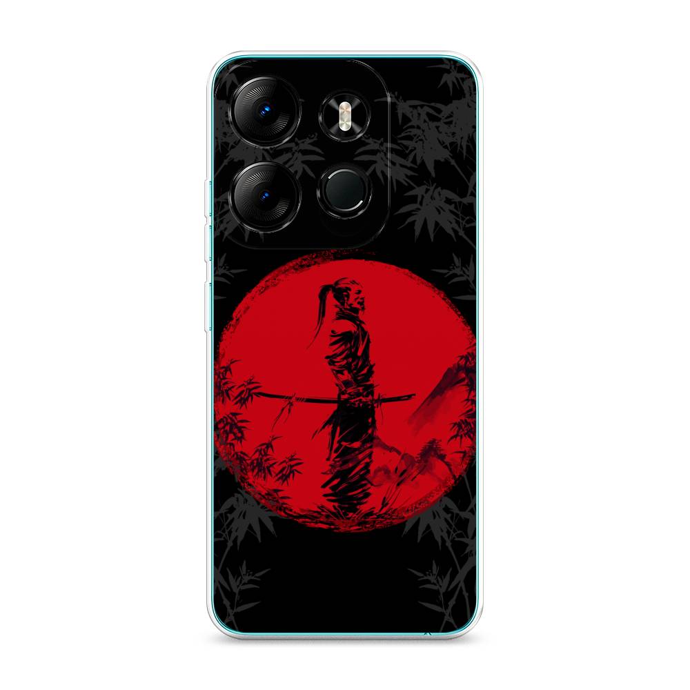 

Чехол на Tecno Pop 7 Pro "Самурай на красном фоне", Черный;красный;серый, 303450-4