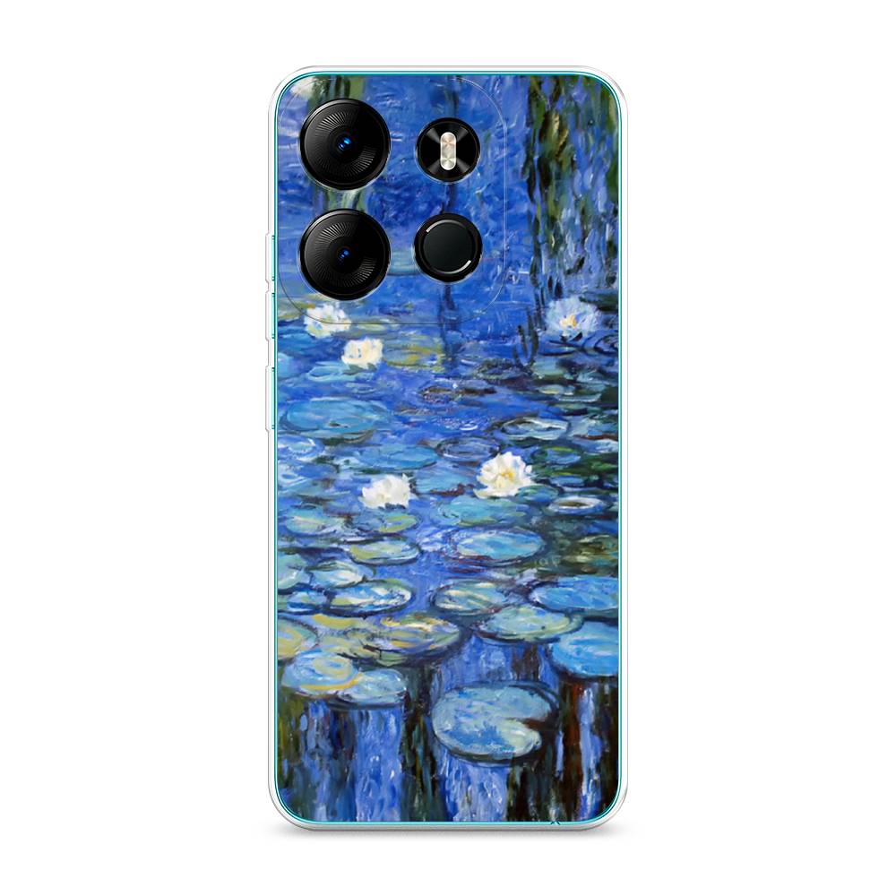 

Чехол на Tecno Pop 7 Pro "Нарисованный пруд", Синий;зеленый, 303450-4