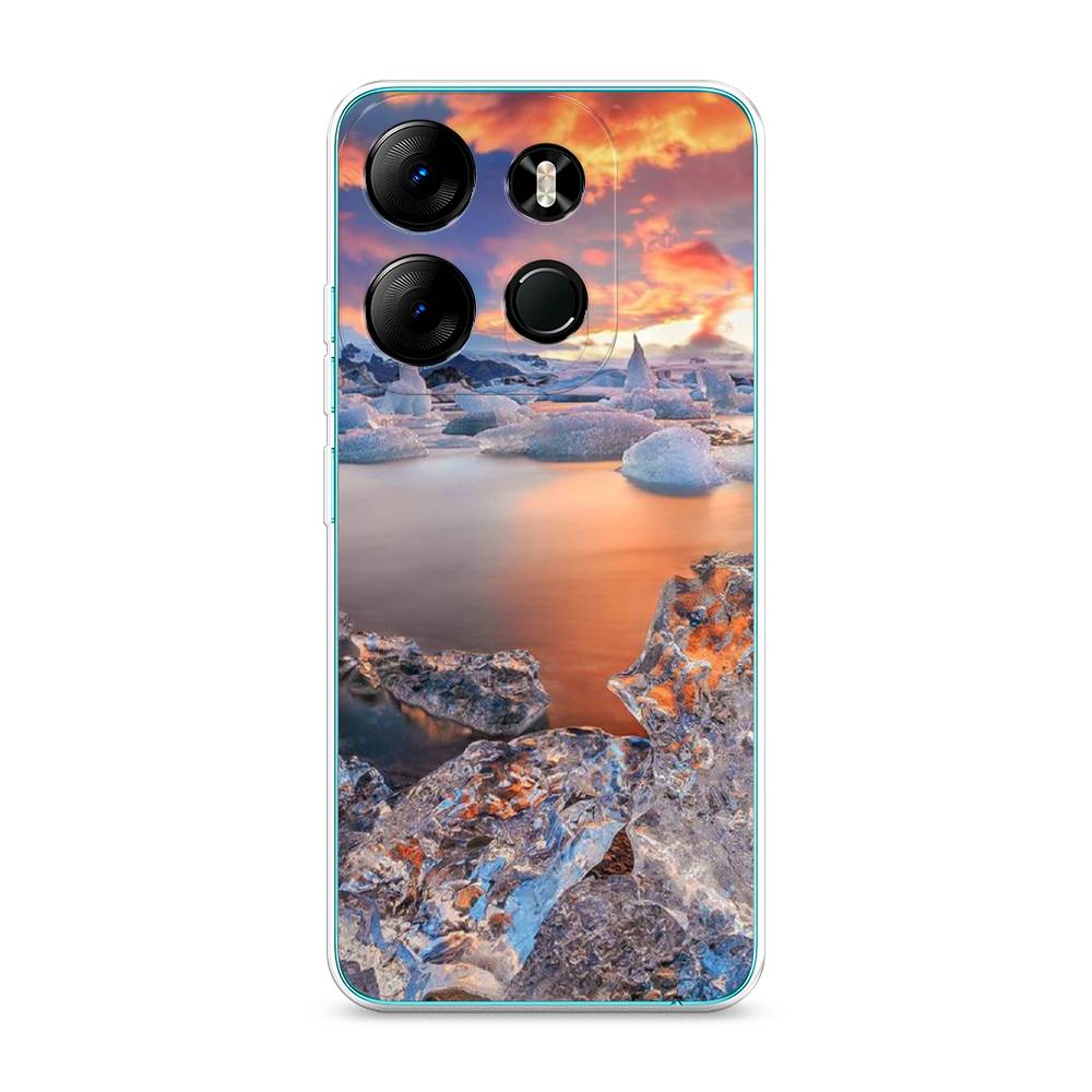 

Чехол на Tecno Pop 7 Pro "Ледники", Синий;оранжевый, 303450-2