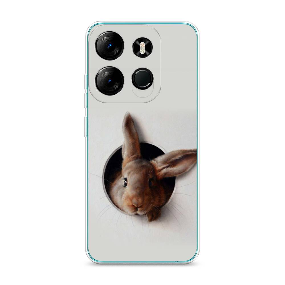 

Чехол на Tecno Pop 7 Pro Любопытный кролик, Серый;коричневый, 303450-1