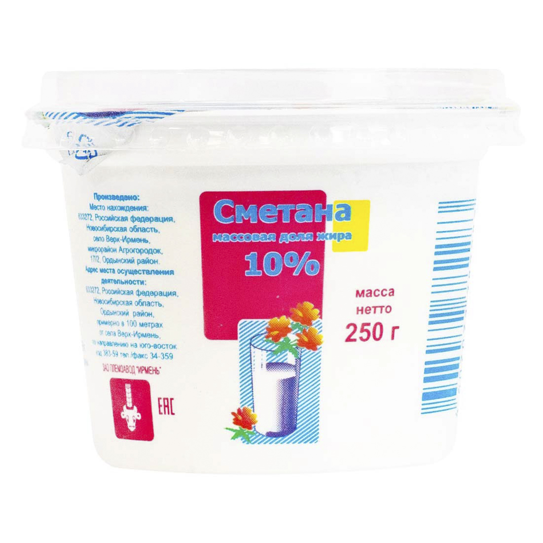 

Сметана Ирмень 10% 250 г