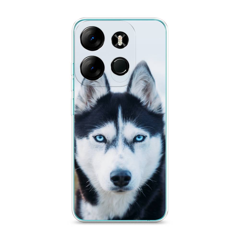 

Чехол на Tecno Pop 7 Pro "Хаски 2", Синий;белый, 303450-1
