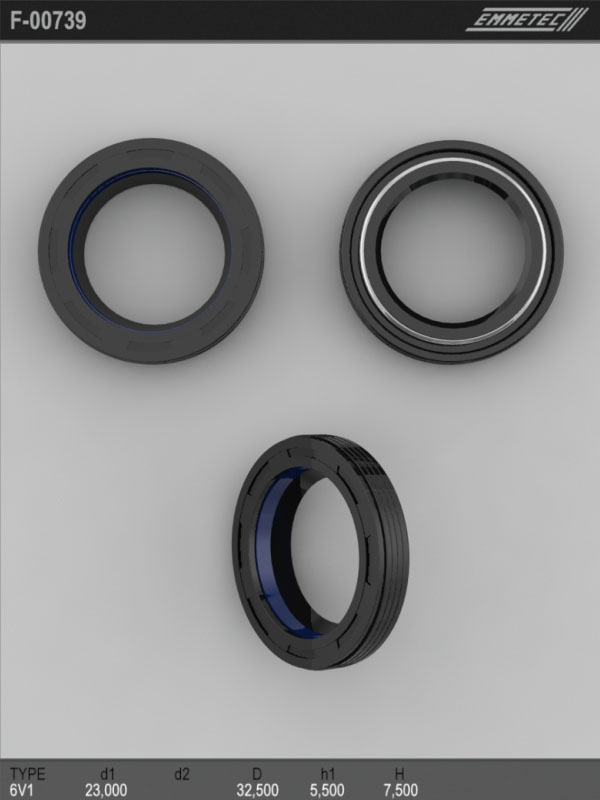 

Сальник рулевой рейки EMMETEC 23x32.5x5.5/7.5 (4V1) F-00739, F-00739, F00739