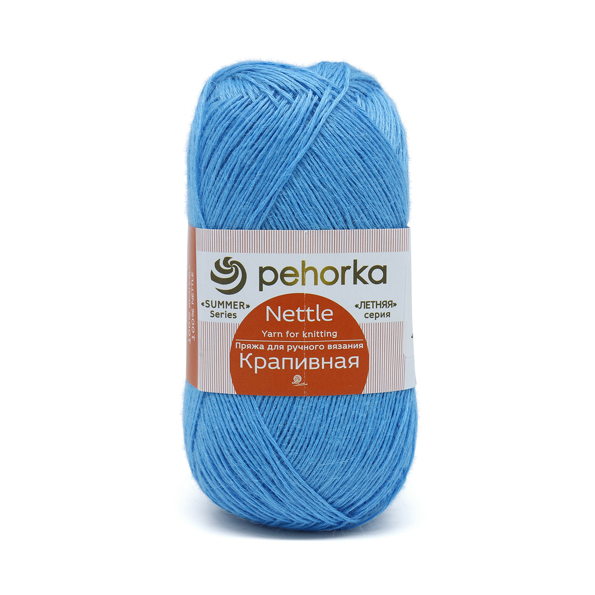 

Пряжа Пехорка 'Крапивная' 50г, 250м(100% крапива) (05 голубой), 5 мотков