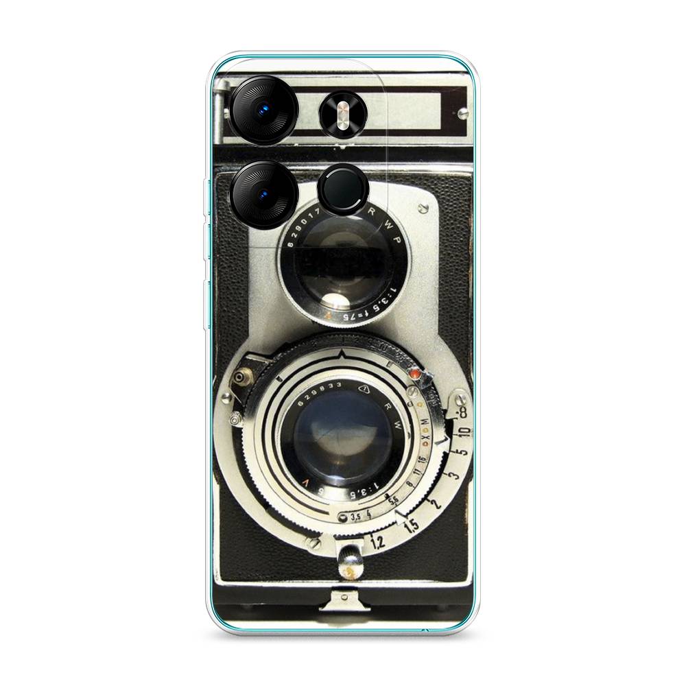 

Чехол на Tecno Pop 7 Pro "Старинный фотоаппарат", Серый;черный, 303450-6