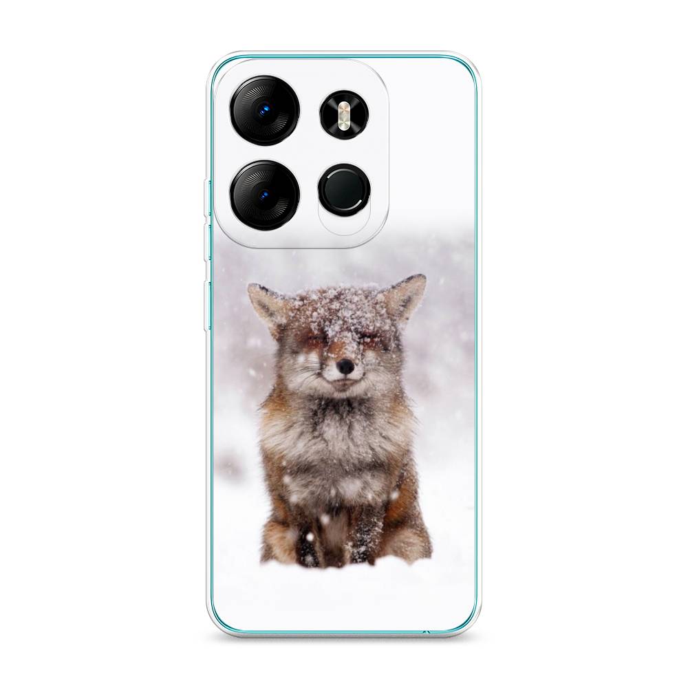 

Чехол на Tecno Pop 7 Pro "Зимняя лиса", Белый;серый;коричневый, 303450-1