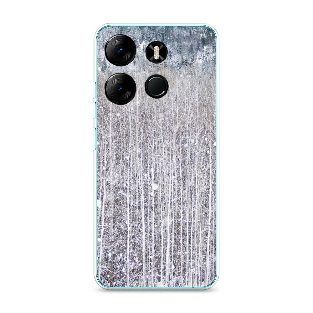 

Чехол на Tecno Pop 7 Pro "Снежный лес", Бежевый;серый;белый, 303450-5