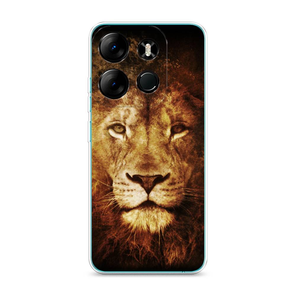 

Чехол на Tecno Pop 7 Pro "Лев", Черный;коричневый;желтый, 303450-6