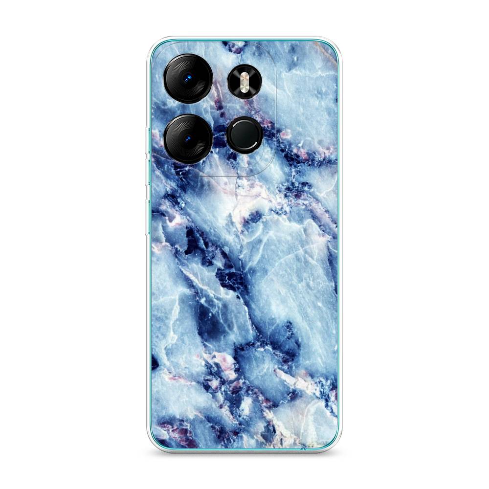 

Чехол на Tecno Pop 7 Pro "Мрамор с синими прожилками", Синий, 303450-3