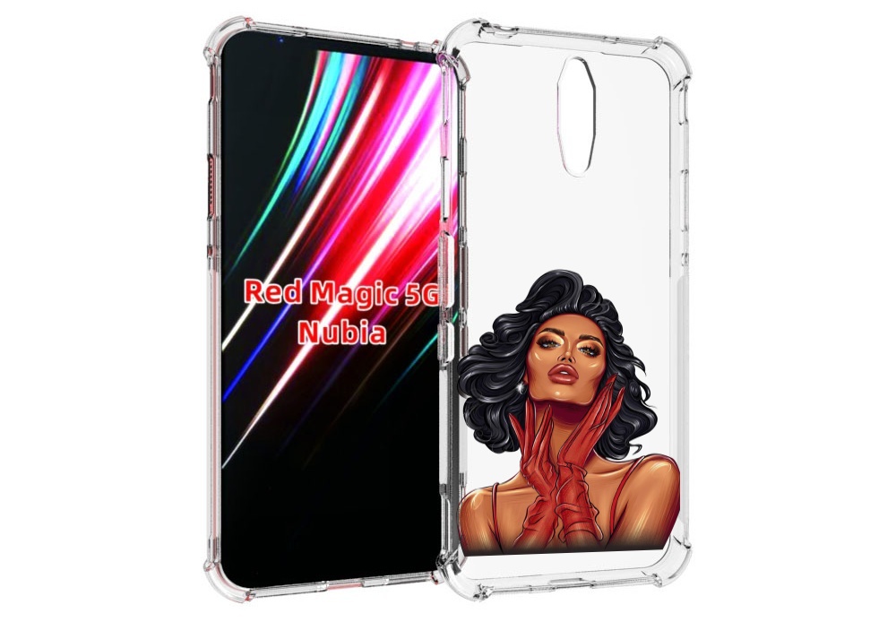 

Чехол MyPads мулатка-в-перчатках женский для ZTE Nubia Red Magic 1 5G, Прозрачный, Tocco