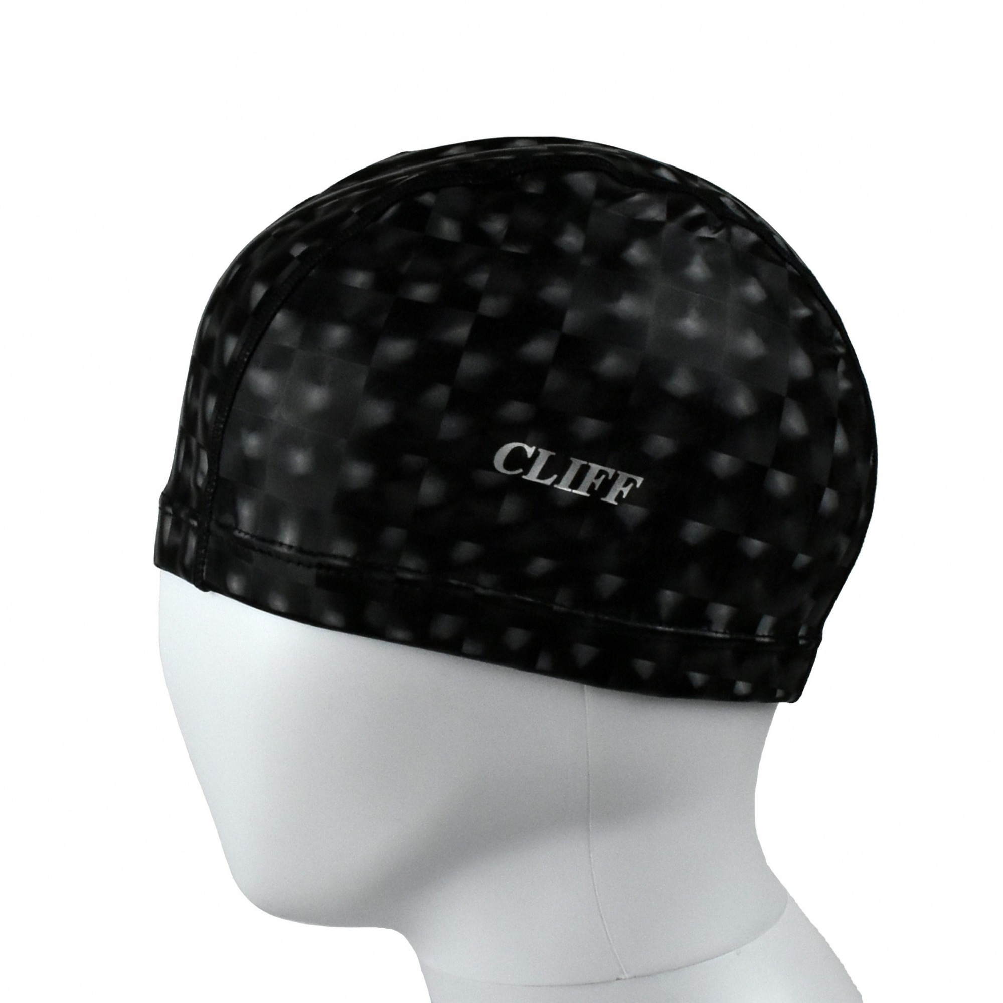 Шапочка для плавания CLIFF силиконовая с лайкрой CS-530, 3D, черная