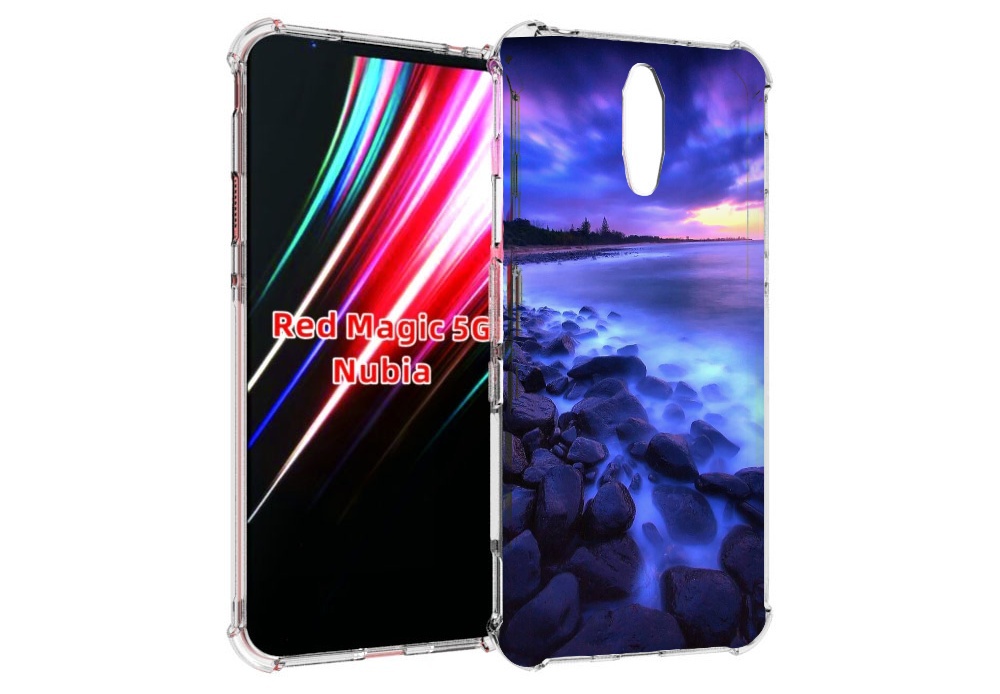 

Чехол MyPads неоновый берег для ZTE Nubia Red Magic 1 5G, Прозрачный, Tocco