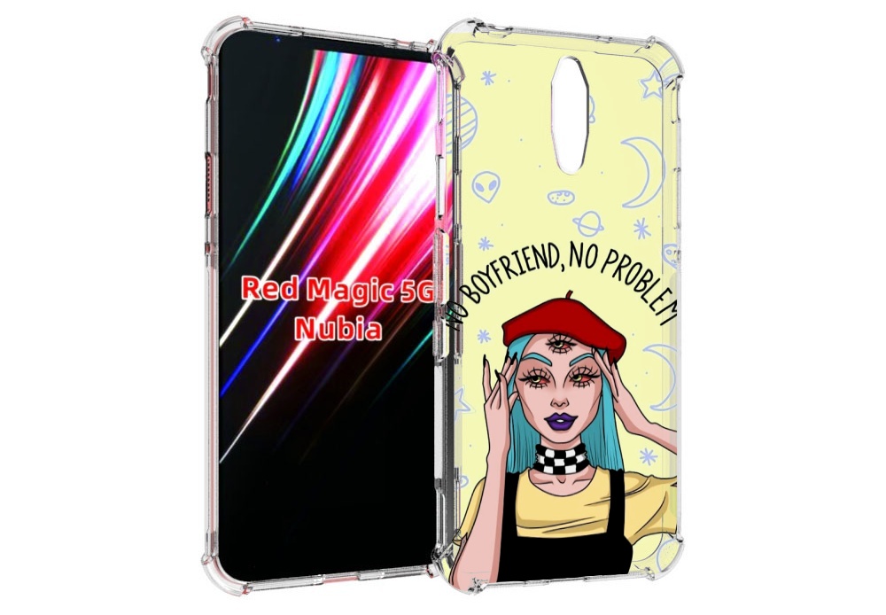 

Чехол MyPads нет-проблем-нет-мужчин женский для ZTE Nubia Red Magic 1 5G, Прозрачный, Tocco