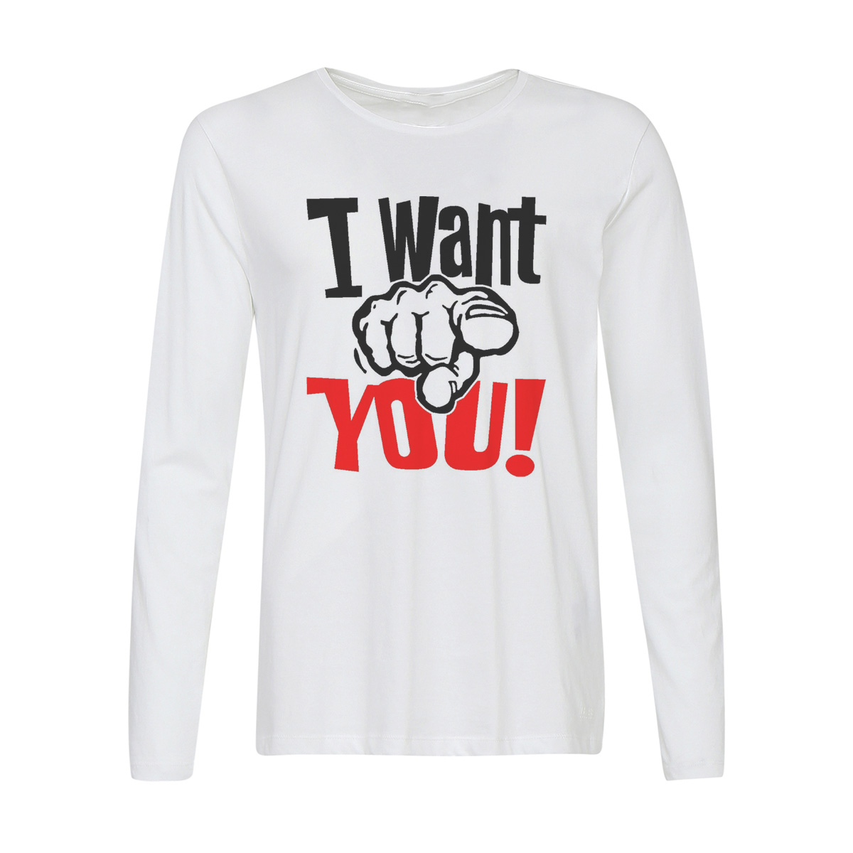 

Лонгслив CoolPodarok I want you, Белый, w0114428