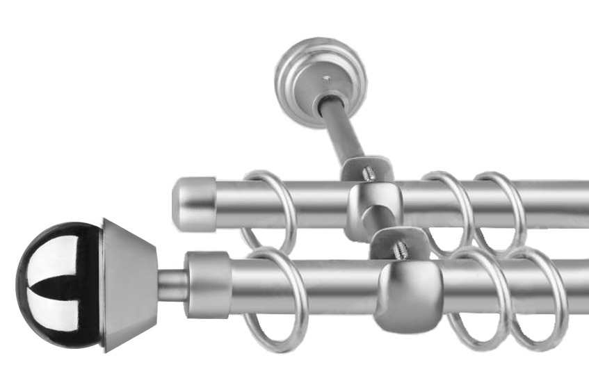 

Карниз Жемчуг двухрядный кованый для тюля штор и портьеры, серый, 200см, Серебристый, Жемчуг