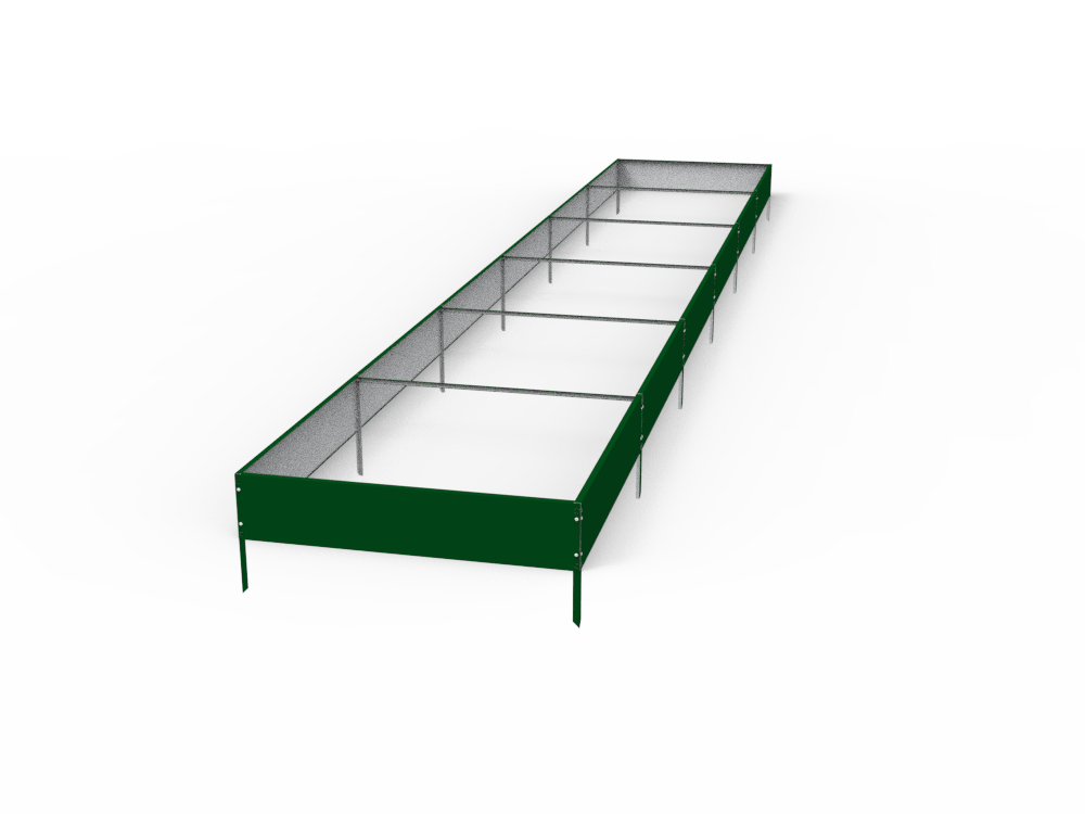 Грядки оцинкованные прямоугольные СажайУрожай 113106 600х100х20 см Зеленый