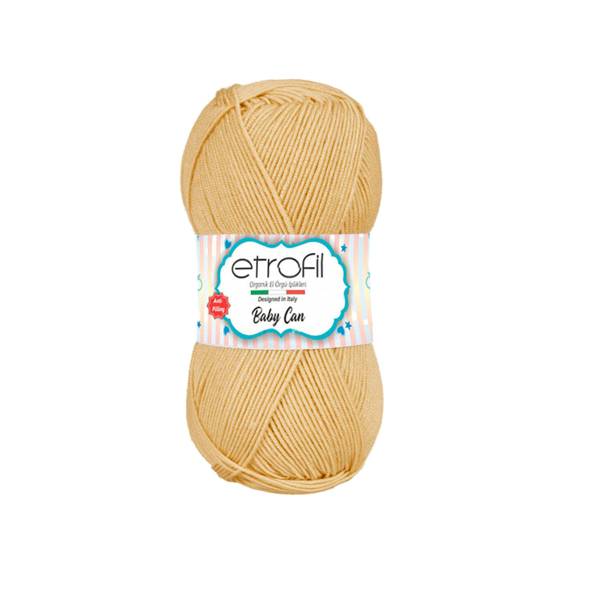 

Пряжа Etrofil Baby Can 100г, 250м (антипиллинговый акрил) (80007 бежевый), 5 мотков, BABY CAN