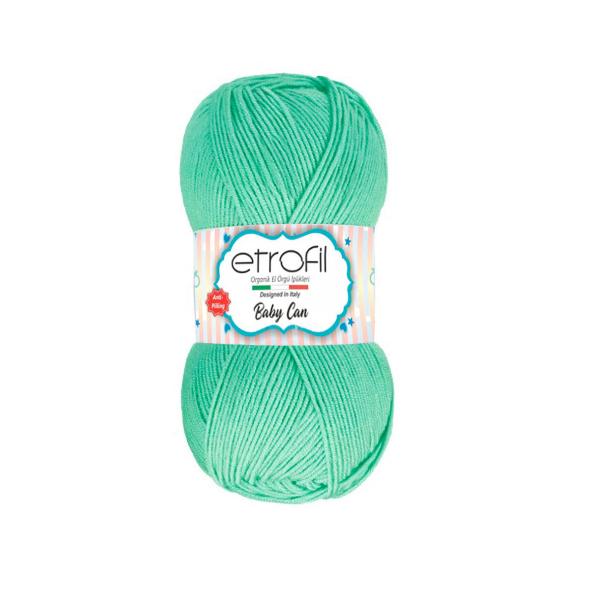 

Пряжа Etrofil Baby Can 100г, 250м (антипиллинговый акрил) (80040 мятный), 5 мотков, BABY CAN