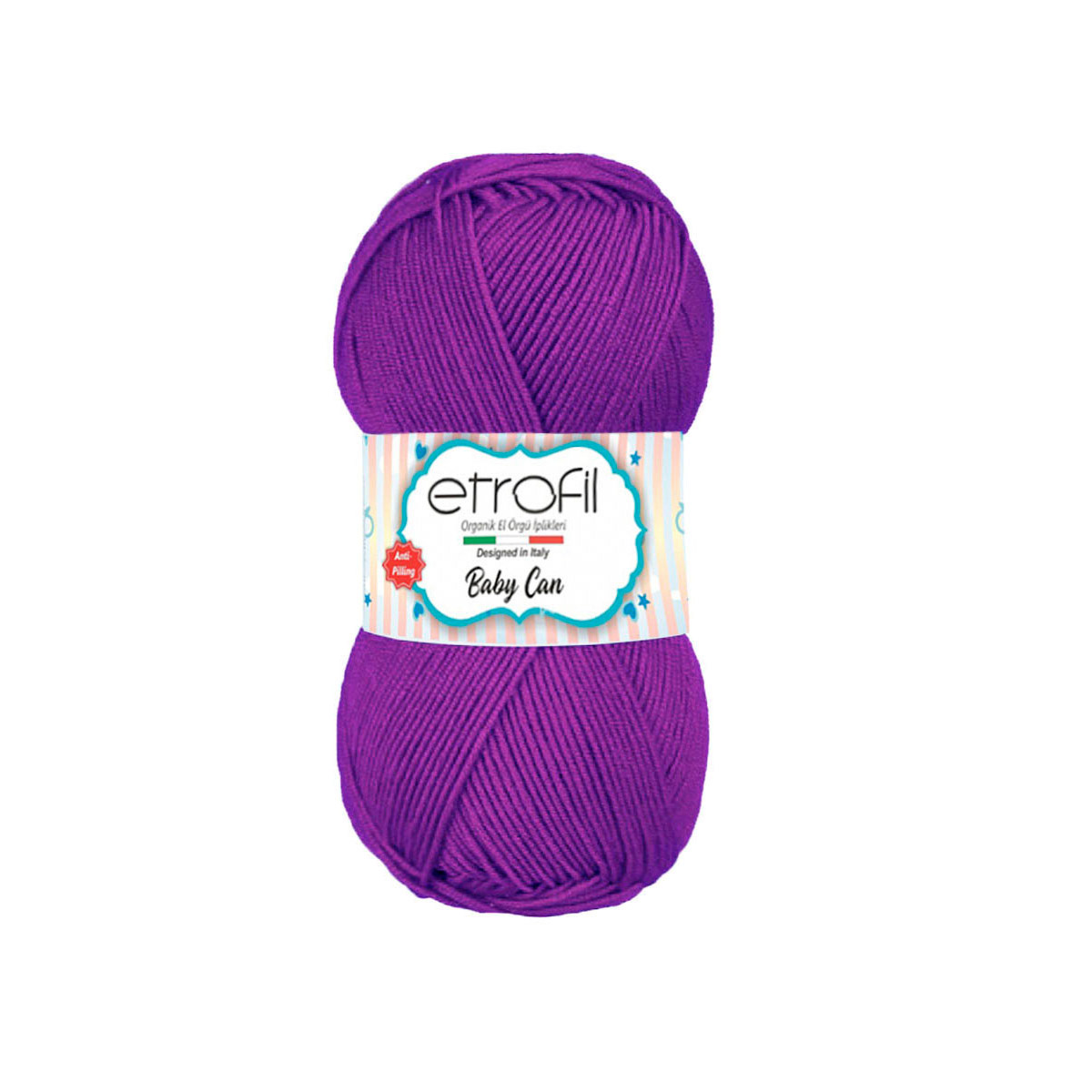 

Пряжа Etrofil Baby Can 100г, 250м (антипиллинговый акрил) (80060 фиолетовый), 5 мотков, BABY CAN