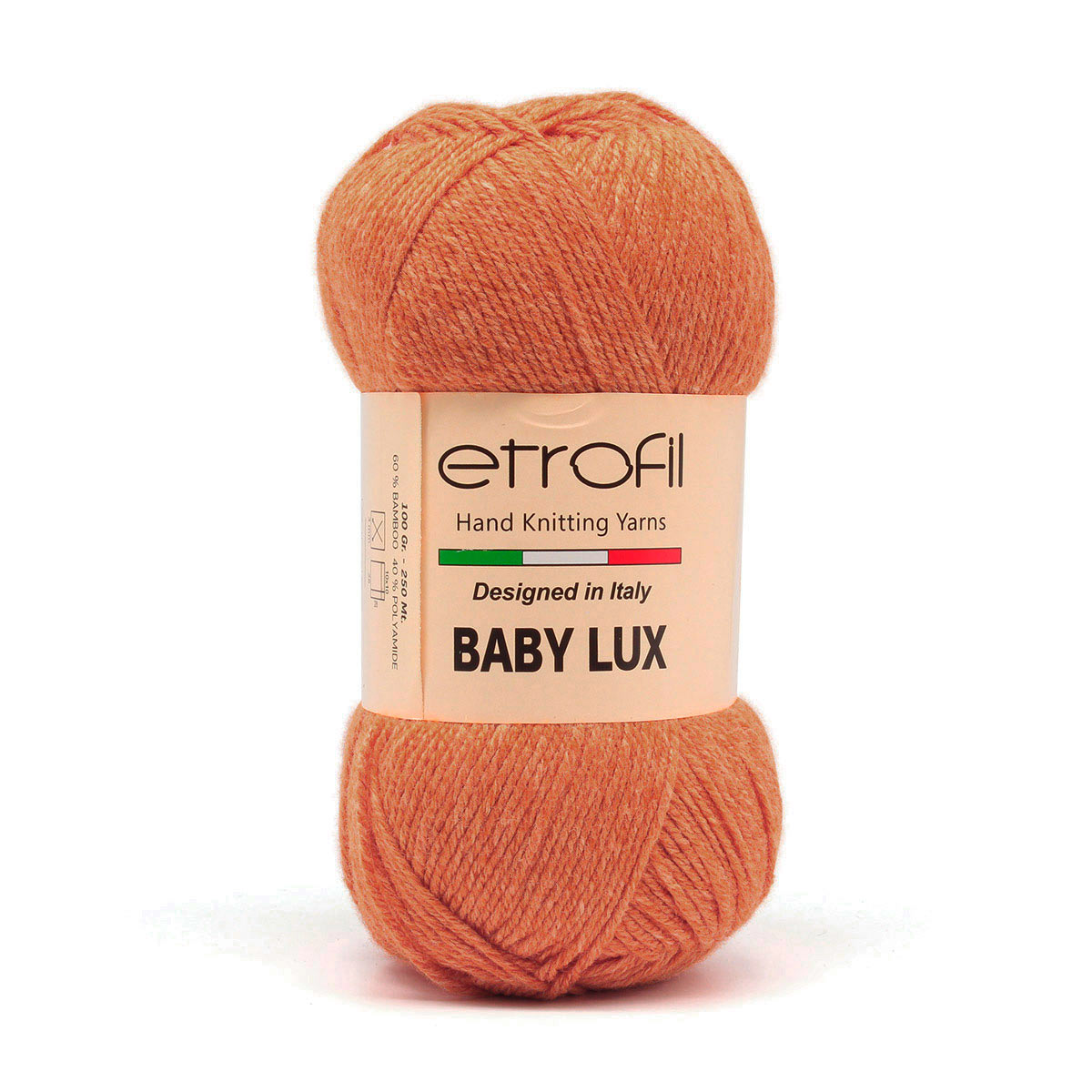 Пряжа для вязания Etrofil Baby Lux 100г, 250м (70254 оранжевый), 5 мотков