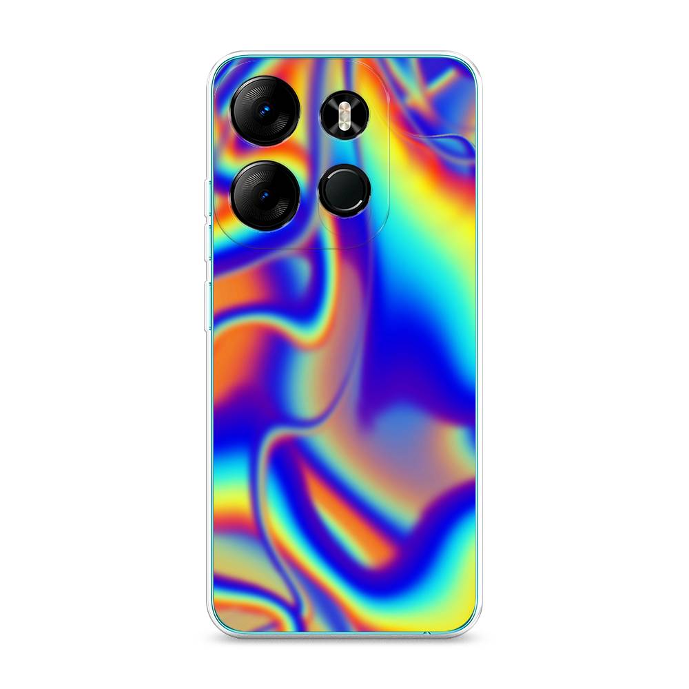 

Чехол на Tecno Pop 7 Pro "Яркая голограмма", Разноцветный, 303450-3