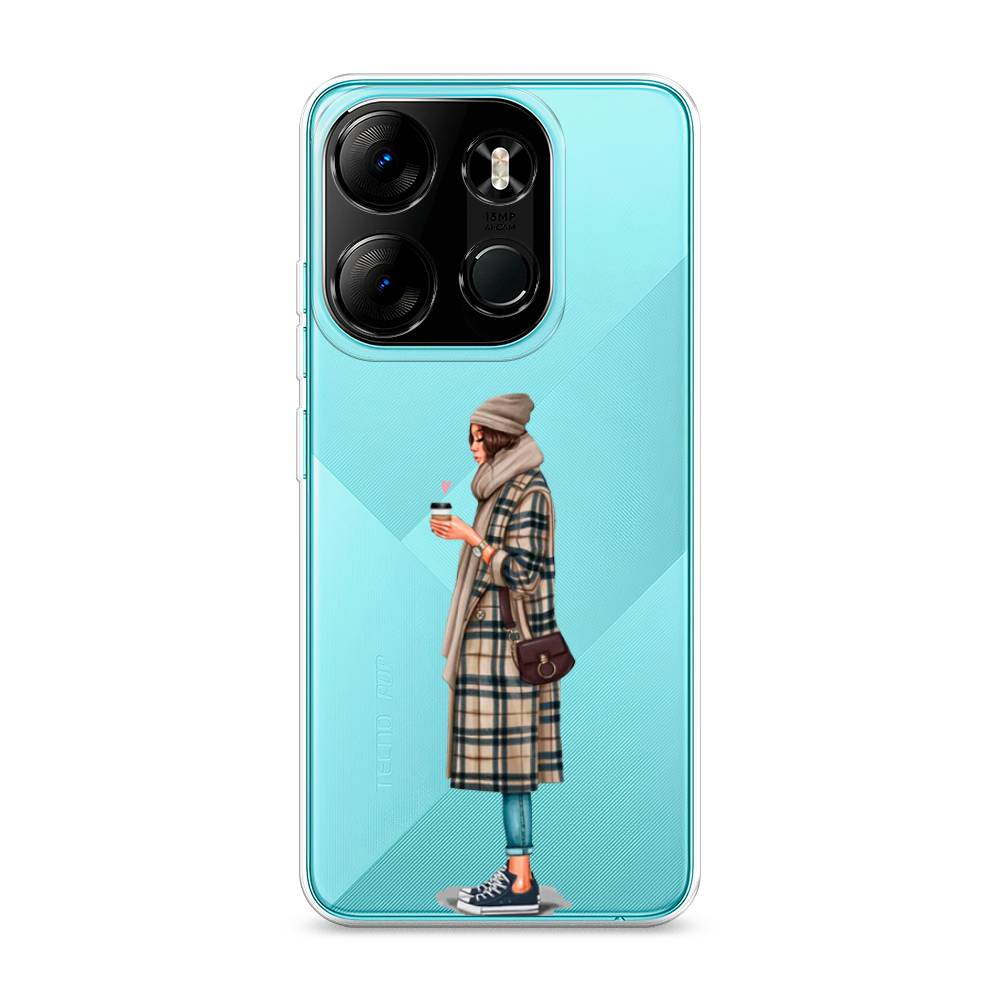 

Чехол на Tecno Pop 7 Pro "Утренний кофе", Коричневый;бежевый, 303450-6