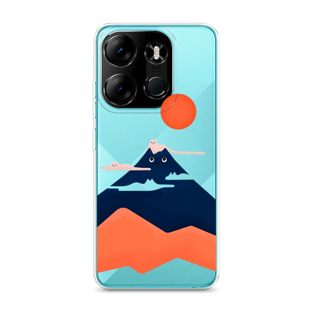 

Чехол на Tecno Pop 7 Pro Кот-гора, Черный;оранжевый, 303450-4