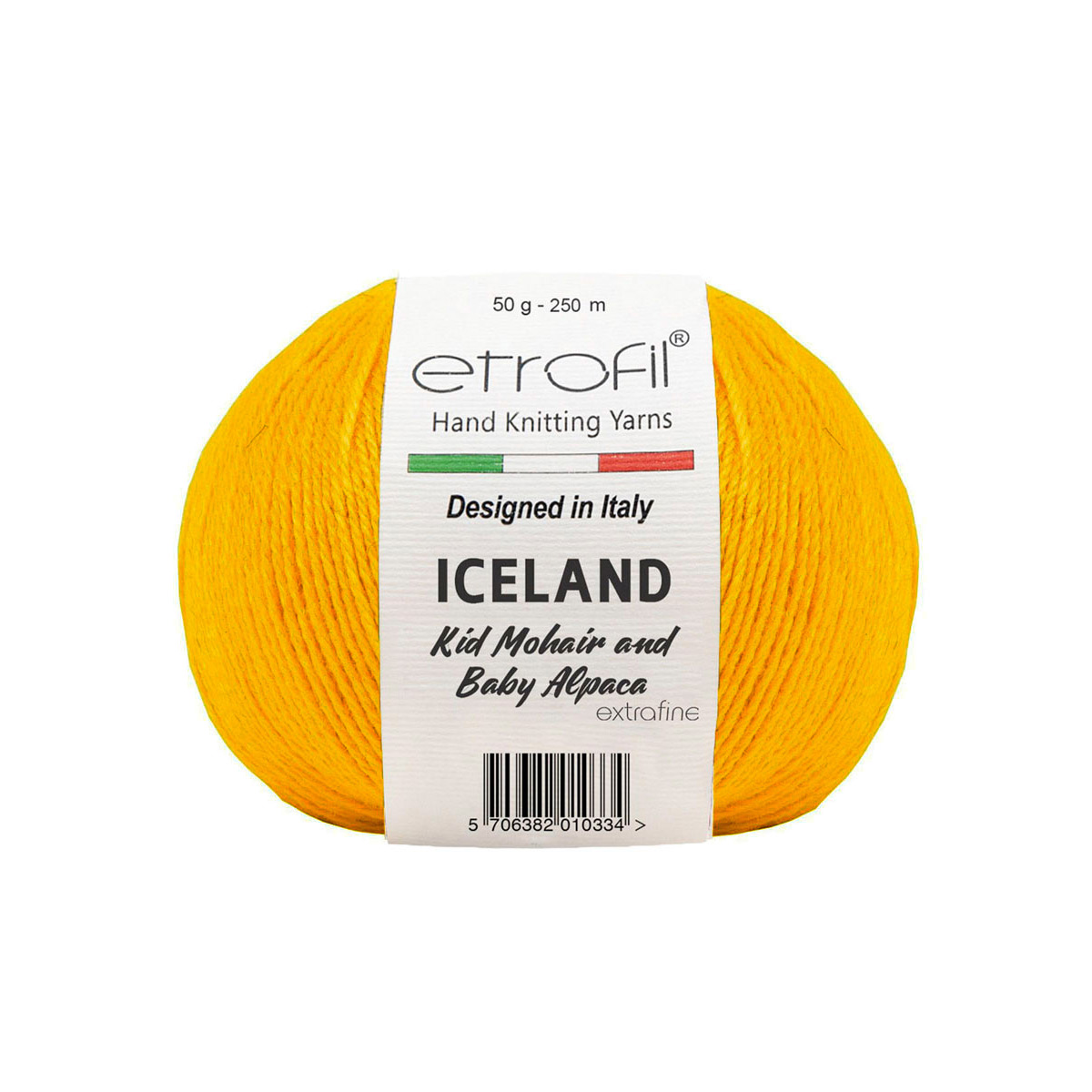 Пряжа для вязания Etrofil Iceland 50г, 250м (кид мохер) (70420 горчичный), 10 мотков