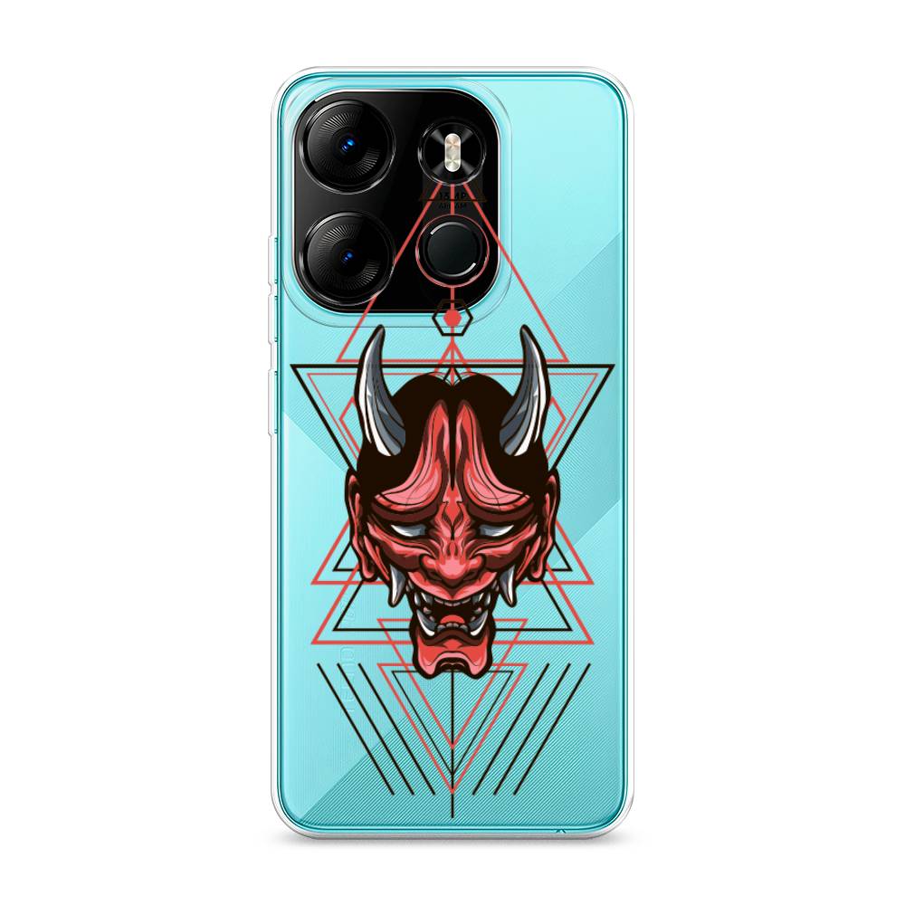 

Чехол на Tecno Pop 7 Pro "Hanya Oni mask", Серый;красный;черный, 303450-4