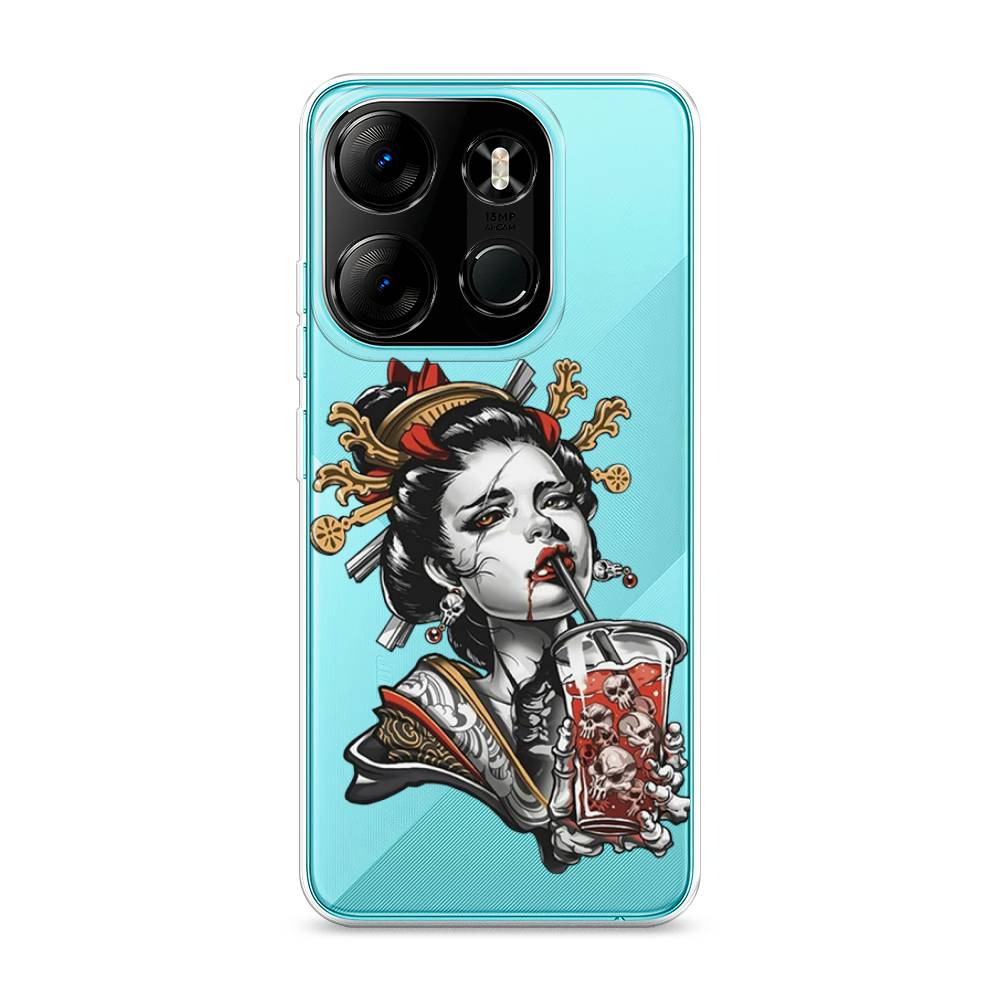 

Чехол на Tecno Pop 7 Pro "Опасная гейша", Красный;черный;серый, 303450-4