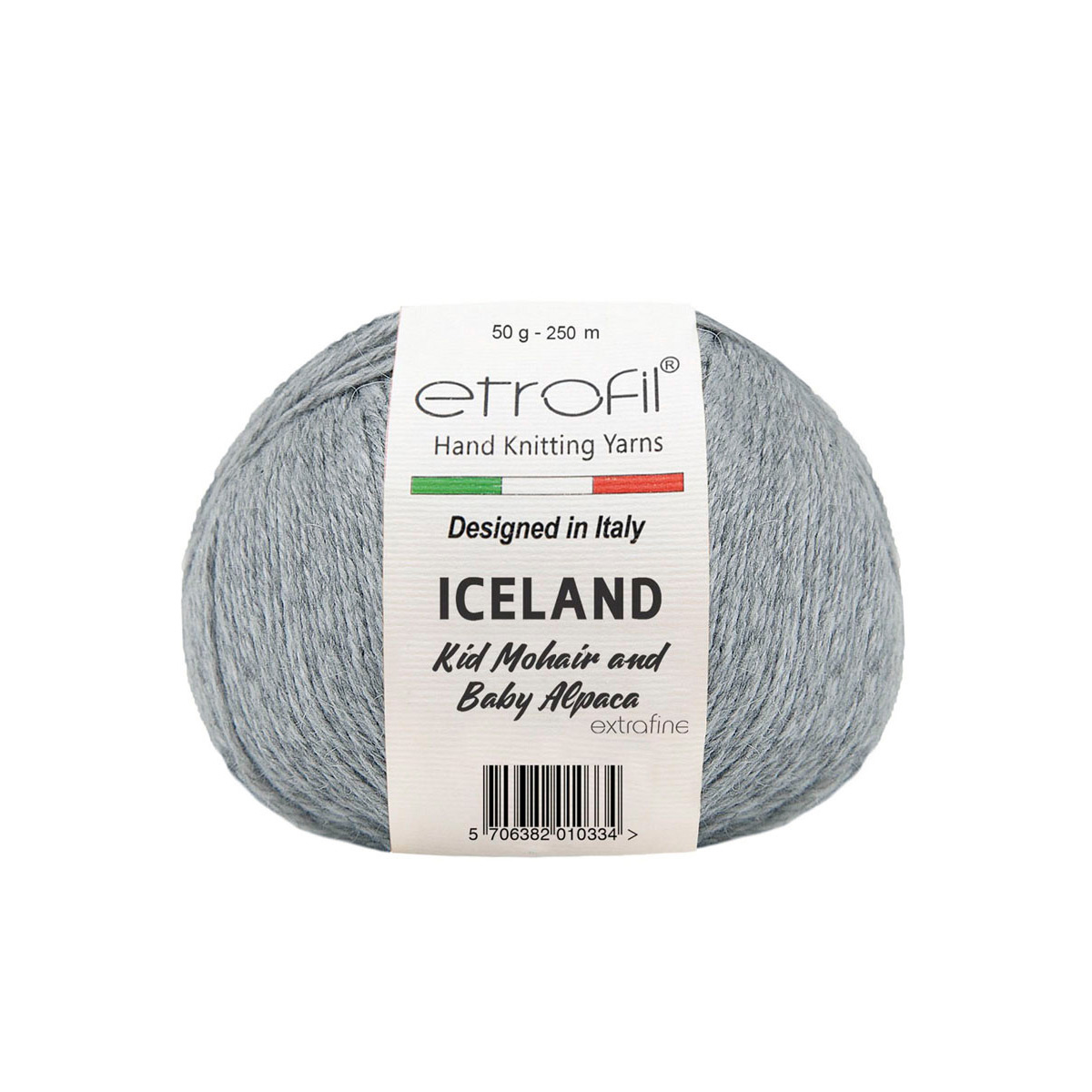 

Пряжа Etrofil Iceland 50г, 250м (кид мохер, беби альпака) (06005 светло-серый) 10 мотков, ICELAND