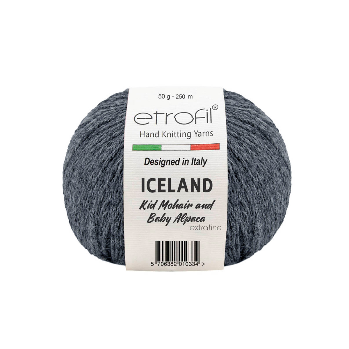 

Пряжа Etrofil Iceland 50г, 250м (кид мохер, беби альпака) (06091 серый меланж) 10 мотков, ICELAND