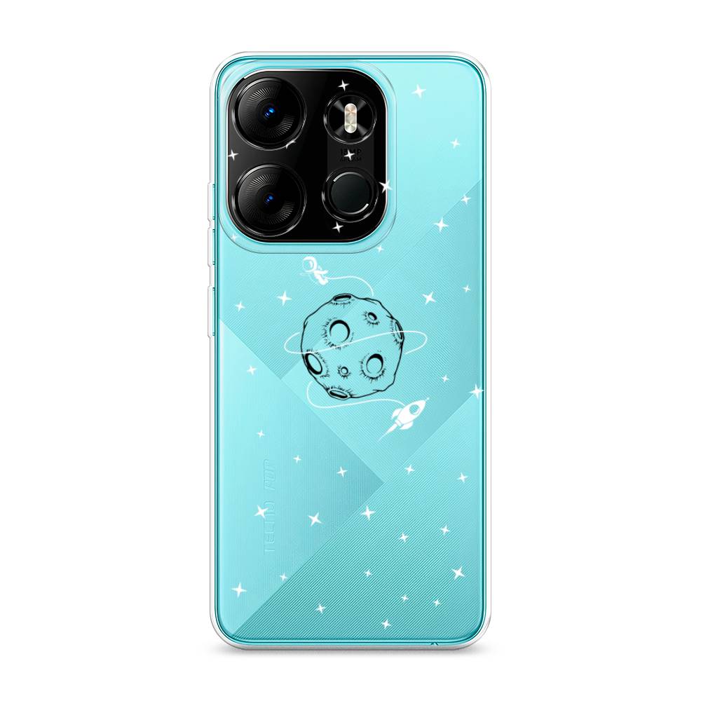 

Чехол на Tecno Pop 7 Pro "Полет вокруг луны", Белый;серый;черный, 303450-2